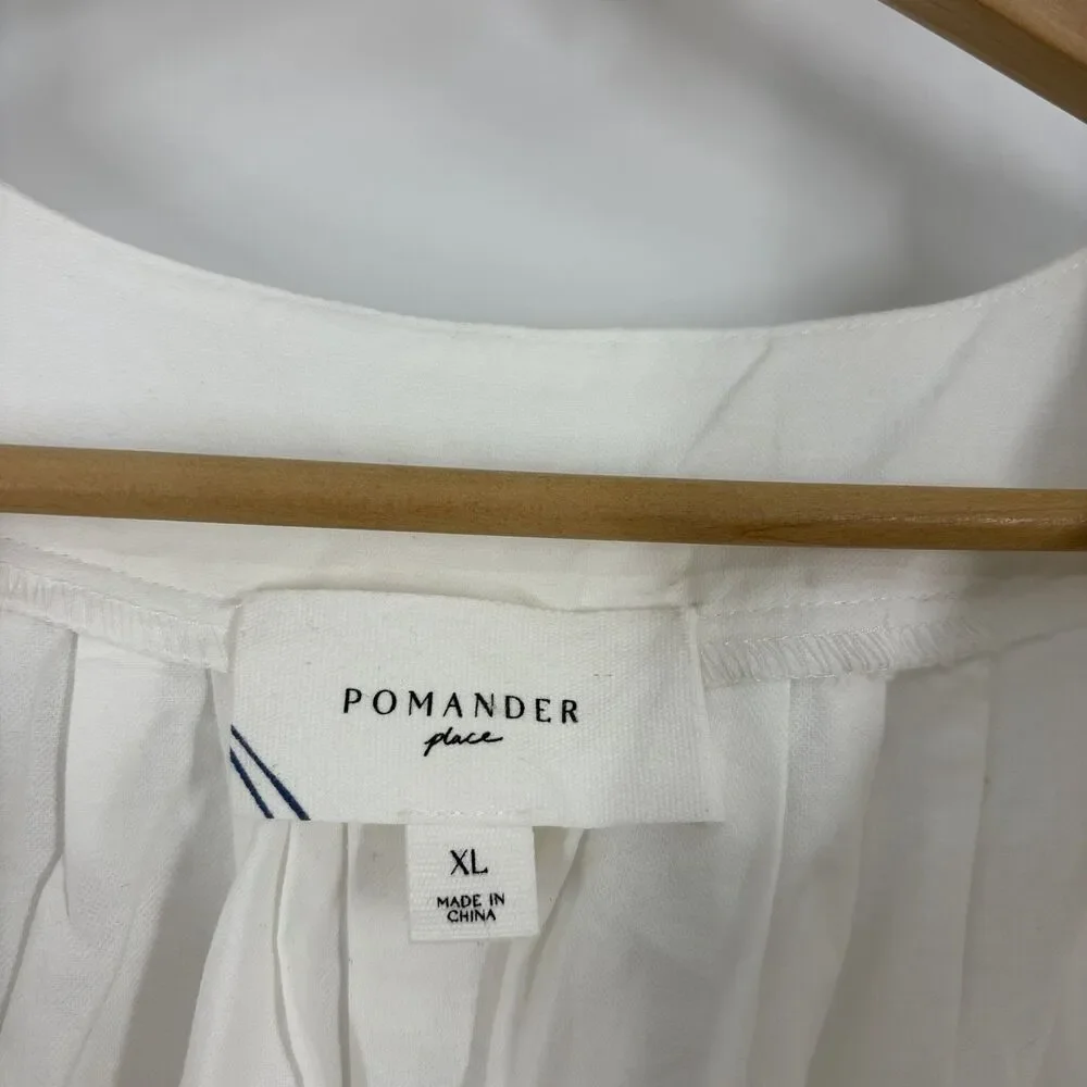 Pomander Place Tuckernuck Dress Size XL White Finley Flutter Sleeve Resort Prep - Picture 3 of 9